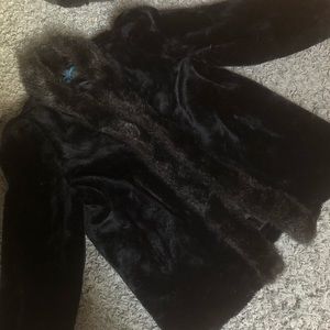 Vintage black faux fur coat